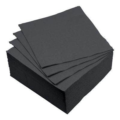 Homéa, Set di 40 tovaglioli di carta vitaminica, 2 pieghe, 38 x 38 cm, colore: nero