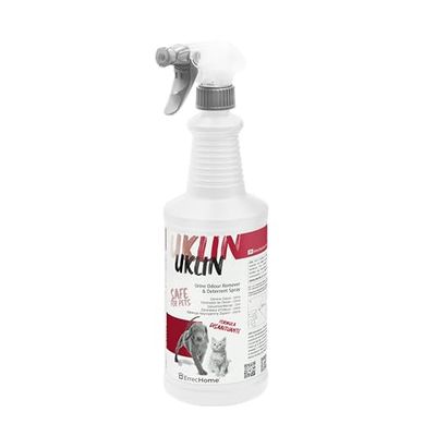 ErrecHome Uklin, Elimina el Olor de la Orina de Perros y Gatos, Repelente, para Superficies Duras, Internas y Externas, Botella de 1 L