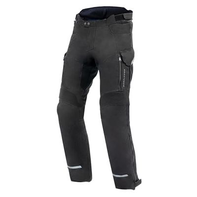 REBELHORN Scout Motorbroek voor heren, textiel, kniebeschermers niveau 2, geïntegreerd membraan, uitneembare thermische voering, 4 ventilatiekanalen, maten tot 3XL, Zwart, M