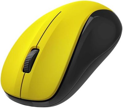 Hama MW-300 V2 Souris sans Fil - Technologie 2.4Ghz, Capteur 1600 dpi, Clics Silencieux, Ambidextre - Jaune