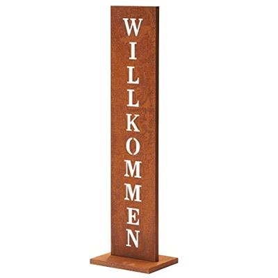 AMARE Plaque de Bienvenue 20 x 15 x 72 cm - Rouille