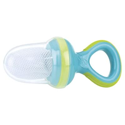 Nuby - The Nibbler - Sabbelzakje voor baby - Zuiger met beschermkap - Sabbelzakje voor fruit, groenten en koekjes - BPA-vrij - Aqua - 6+ maand