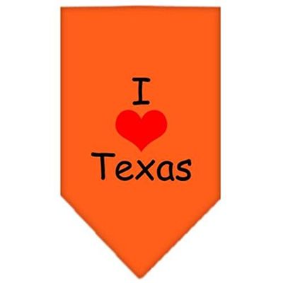 Mirage I Heart Texas Serigrafia Bandana per animali domestici, grande, arancione
