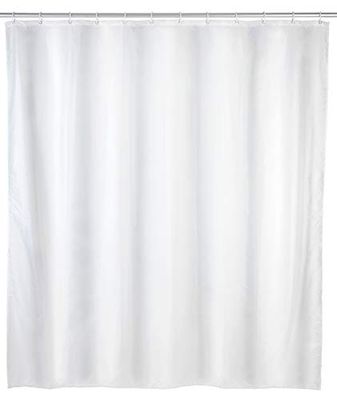 Allstar Rideau de douche Zen blanc - hydrofuge, entretien facile, Polyéthylène, 120 x 200 cm, Blanc