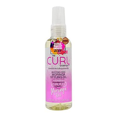 The Curl Company Huile coiffante de moringa sans silicone (100 ml) – Formulée avec de l'huile de moringa nourrissante. Les experts en boucles et ondulations. Lisse et nourrit les cheveux pour des