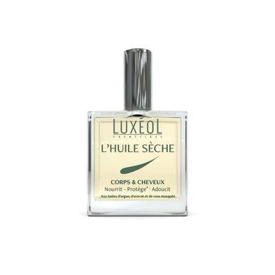 LUXÉOL - Olio secco corpo e capelli multiuso - nutre, protegge, ammorbidisce - Arricchito con olio di argan, avocado, rosa canina - Made in France - 100 ml