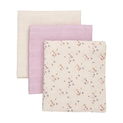 Pippi Pack of 3 Unisex Baby Cloth Nappies/Burp Cloth/Muslin Nappies, 70 x 70 cm