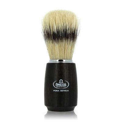 Blaireaux de Rasage Monture Bois de Frêne, Poils Pure Soie -Omega