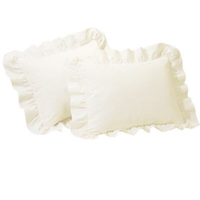 Fresh Ideas Verstoorde Kussen Sham 2 Pack, Koning, Ivoor