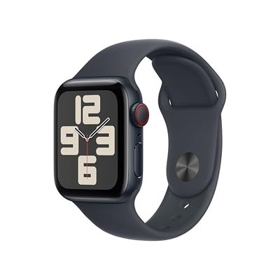 Apple Watch SE (2ª gen.) GPS + Cellular 40 mm Smartwatch con cassa in alluminio Mezzanotte e Cinturino Sport Mezzanotte - M/L. Tracker per il fitness e il sonno, app Battito, Rilevamento incidenti