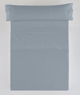 Juego de sábanas color acero - Cama de 90 (3 piezas) - 100% algodón - 200 hilos