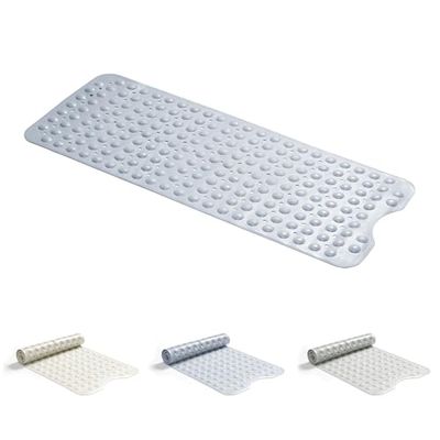 Good Nite Alfombrilla de baño Larga Antideslizante con ventosas Extra Grandes para un baño Seguro, antimoho, Lavable a máquina, Parte Trasera de Goma Gruesa Suave, 101 x 40 cm, Color Azul