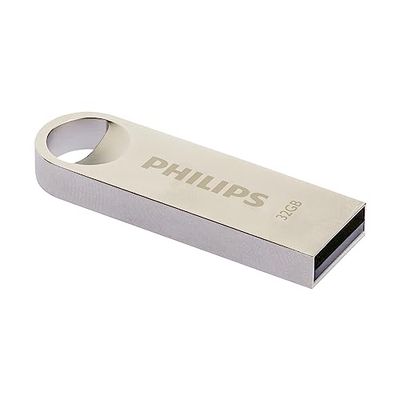 Philips Moon Édition High Speed clé USB 2.0 32 Go pour PC, Ordinateur Portable, Stockage de données informatiques, Vitesse de Lecture jusqu'à 20 Mo/s, Aluminium, Porte-clé