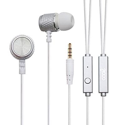 Cool Metallic Stereo Headphones 3.5 mm with Microphone Silver