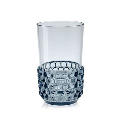 Kartell 01491E4 JELLIES FAMILY Long Dring verre lot de 4, azur