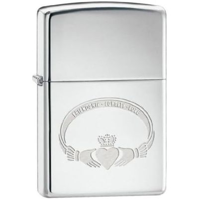 Zippo Windproof Lighter - Friendship, Loyalty, Love - High Polish Chrome, Laser - Refillable, Lifetime Use - Adjustable Flame - Gift Box - Metal - Made in USA