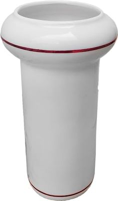 ARMONIE D’EPOCA Porta spazzolini in ceramica con supporto in ferro forgiato (Bordo bordeaux, Ceramica liscia)