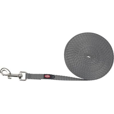 TRIXIE Mostre e Allenamento - Cinghia di tracciamento, Extra Leggera, XS–S, 15 m/10 mm, Grafite
