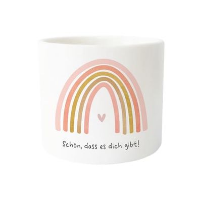Grafik-Werkstatt Maceta Decorativa pequeña de cerámica Blanca Schön, DASS es Dich Gibt, Mini