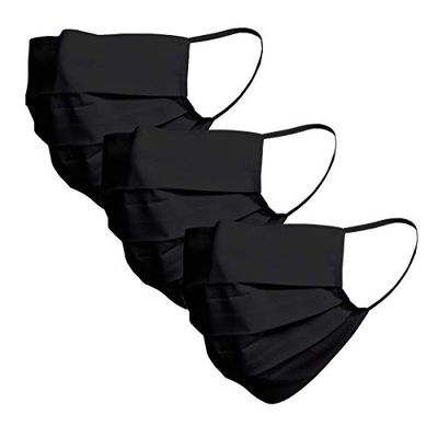 by Jungfeld – Fabric Mouth Nose Mask 100% Cotton Unisex Black Pack of 3
