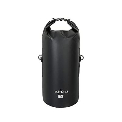Tatonka WP Stuffbag 15 l/25 l/48 l – lätt, vattentät packsäck med rullstängning och 15, 25 eller 48 liter volym, svart, 48 Liter, Lätt och vattentät packsäck med rullstängning