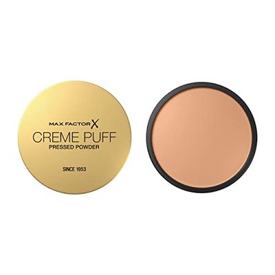 Max Factor Creme Puff Cipria Compatta, Finish Opaco e Texture Leggera, Adatta a Tutti i Tipi di Pelle, 055 Candle Glow, 14 g