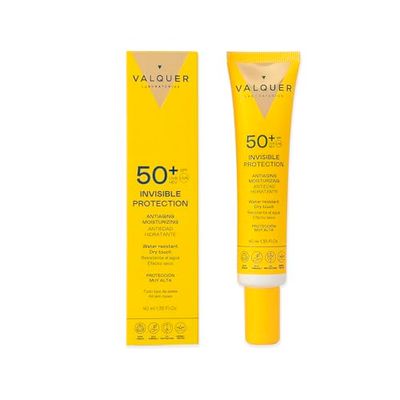 Valquer Serum Facial Solar Invisible SPF Factor de Protección 50+. Hidratante Antiedad Sin Residuos y Resistente al agua. Acabado Invisible y Sedoso Para Todo tipo de piel. Vegano. 40 ml