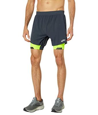 BROOKS 211405044 Run Visible 5" 2-in-1 Short Pantaloncini Uomo Asphalt/Nightlife Taglia 25