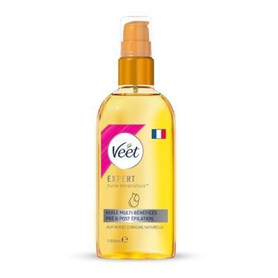 Veet - Hydratant Huile Miraculeuse Post Épilation et Pré et Post Rasage - À Base d'Huiles d'Origine Naturelle