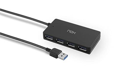 Nox Xtreme Products USB HUB ONE -NXLITEHUBONE- 4 Puertos USB 3.0, Compatible con Windows y Mac, Negro