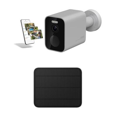 Xiaomi Lote Outdoor Camera BW300, Cámara Exterior con batería de Larga duración, resolución 2k, IP67, Nocturna a Color, 130º, Blanco Outdoor Camera Solar Panel - Carga de Alta Potencia de 5W
