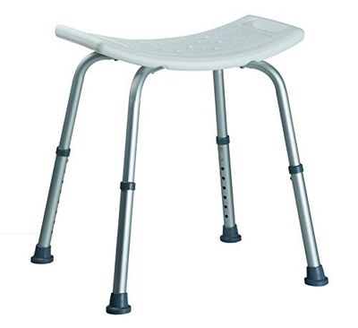 Bath & Shower Tabouret de Douche Duschhocker Aluminium, Blanc, 60x10x33 cm