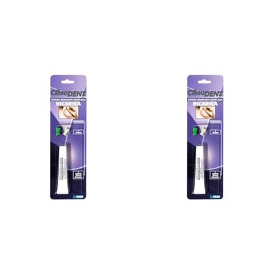 Clinodent - Pasta sbiancante denti e testine di ricambio per Clinodent XL e altri sistemi rotativi (Confezione da 2)