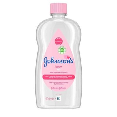 Johnson's Baby Aceite corporal hidratante para bebés y recién nacidos (500 ml), aceite de bebé hipoalergénico para toda la familia, probado por pediatras, apto para masajes