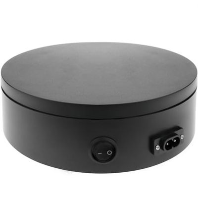 PrimeMatik - Base giratória elétrica 20 cm preto plataforma giratória