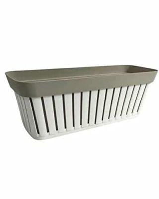 ECOPLAST S.r.l. Kreta Vit/Tortora FIORIERA 40cm, Som från Foto