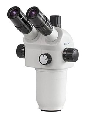 Stereomicroscoopkop [Kern OZO 557] voor microscoopserie OZO-5, Tubus: Trinoculair, oculair: HSWF 10x Ø23 mm, lens: 0,8x - 7x