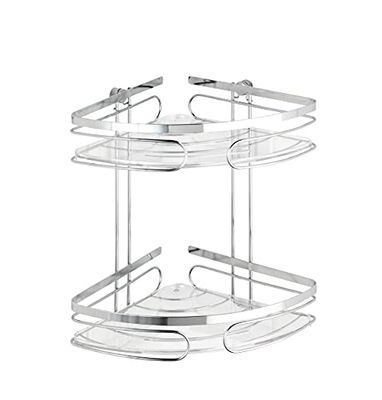 Wenko 20412100 hoekrek 2 etages Premium, roestvrij staal, 26,5 x 27,5 x 19 cm, glanzend