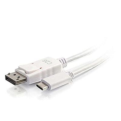 C2G 0,9m (3ft) USB C naar DisplayPort Adapter Kabel Wit - 4K Audio/Video Adapter - Externe videoadapter - USB-C - DisplayPort - wit