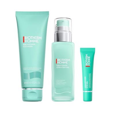 Trio Homme Hydratation: Nettoyant visage Aquapower (125ml) + Gel visage Aquapower ultra-hydratant Peau Sèche (75ml) + Aquapower Eye Gel (15ml)