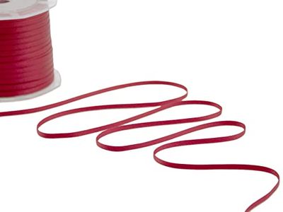 Furlanis - Nastro Doppio Raso, Tessuto Italiano - Rosso Amaranto, 3 mm x 100 m