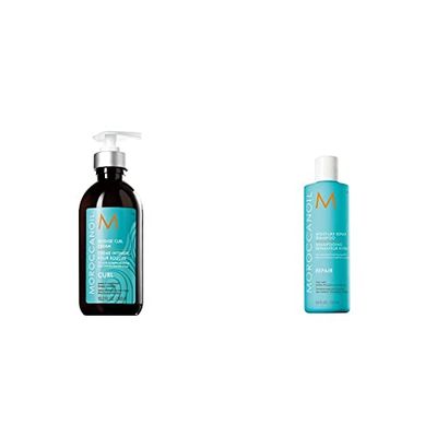 Moroccanoil Creme Intensive Pour Boucles, 300 ml & Shampooing Reparateur Hydratant, 250 ml