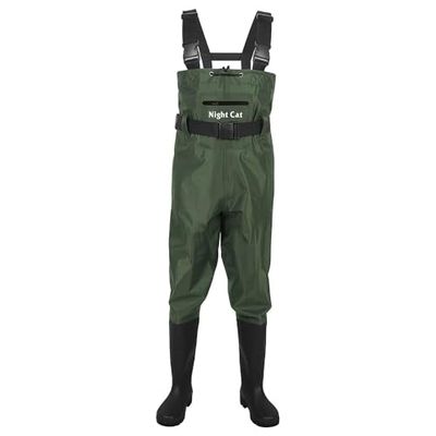 Night Cat Vadeadores de Pesca para Hombres Impermeables Transpirables Mujeres Caza vadeadores para Aguas, 1 tamaño más Grande es Bettler
