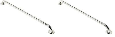 HOMECRAFT Chrome Steel Ringwood Grab Bar, Safety Rail and Mobility Aid for Bathroom and Shower, Elderly, Handicapped and Disabled User Support, Indoor and Outdoor Attachment, 36" (Pack of 2)
