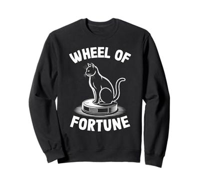 Wheel Of Fortune Cat On Robot Vacuum Cleaner Cat Sweatshirt