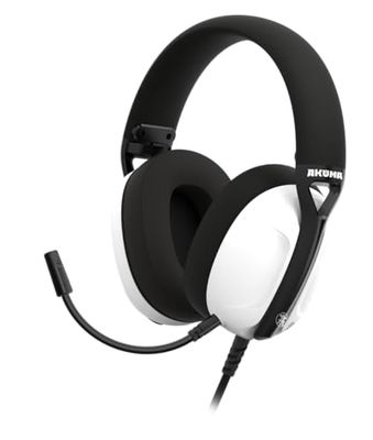 AKUMA SEINEN H03 - Auriculares para Juegos con Cable con micrófono Ultraligero de Audio Jack de 3,5 mm, Compatible con PC, Xbox, PS4, PS5, Switch, móvil, Color Blanco