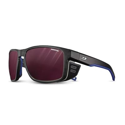 Julbo Shield zonnebril, zwart Tryearslu/blauw/wit, L, uniseks, volwassenen, zwart/blauw/wit (Black Tryearslu/blauw/wit), L