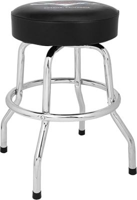 Fender Barstool, Perfect for Guitar Players and Fans, Custom Shop Chevron Logo Barstool, Foam Padded, 24", Black and Chrome