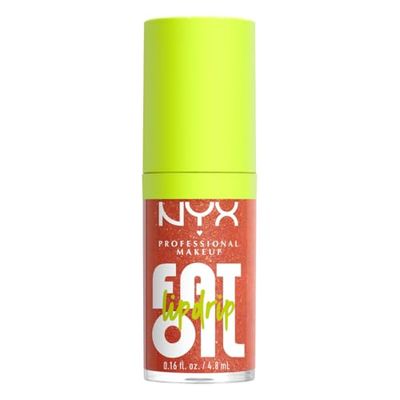 NYX Professional Makeup Gloss Labbra, Finish Cremoso e Lucido, Fino a 12H di Idratazione, Maxi Applicatore, Con Squalano, Olio di Lampone e Camemoro, Fat Oil Lip Drip, Tonalità: Follow Back