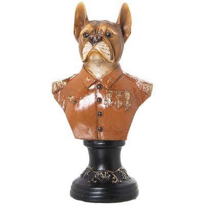 Alexandra House Living Busto Marrón Plástico Perro Traje 13 x 17 x 30 cm
